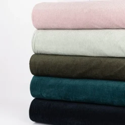 Cord Stoff aus Baumwolle Bekleidungsstoff Dekostoff 4,5W grob vorgewaschen einfarbig mint grün 1,4m Breite