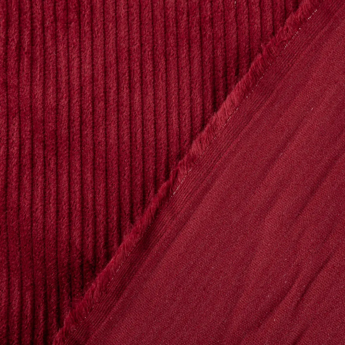 Cord Stoff aus Baumwolle Bekleidungsstoff Dekostoff 4,5W grob vorgewaschen einfarbig red wine weinrot 1,4m Breite