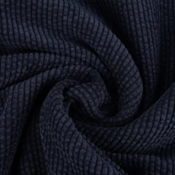 Cordstoff Bubble mit Plüsch Rückseite Doubleface Bekleidungsstoff Dekostoff navy ecru 1,45m Breite