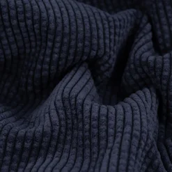 Cordstoff Bubble mit Plüsch Rückseite Doubleface Bekleidungsstoff Dekostoff navy ecru 1,45m Breite