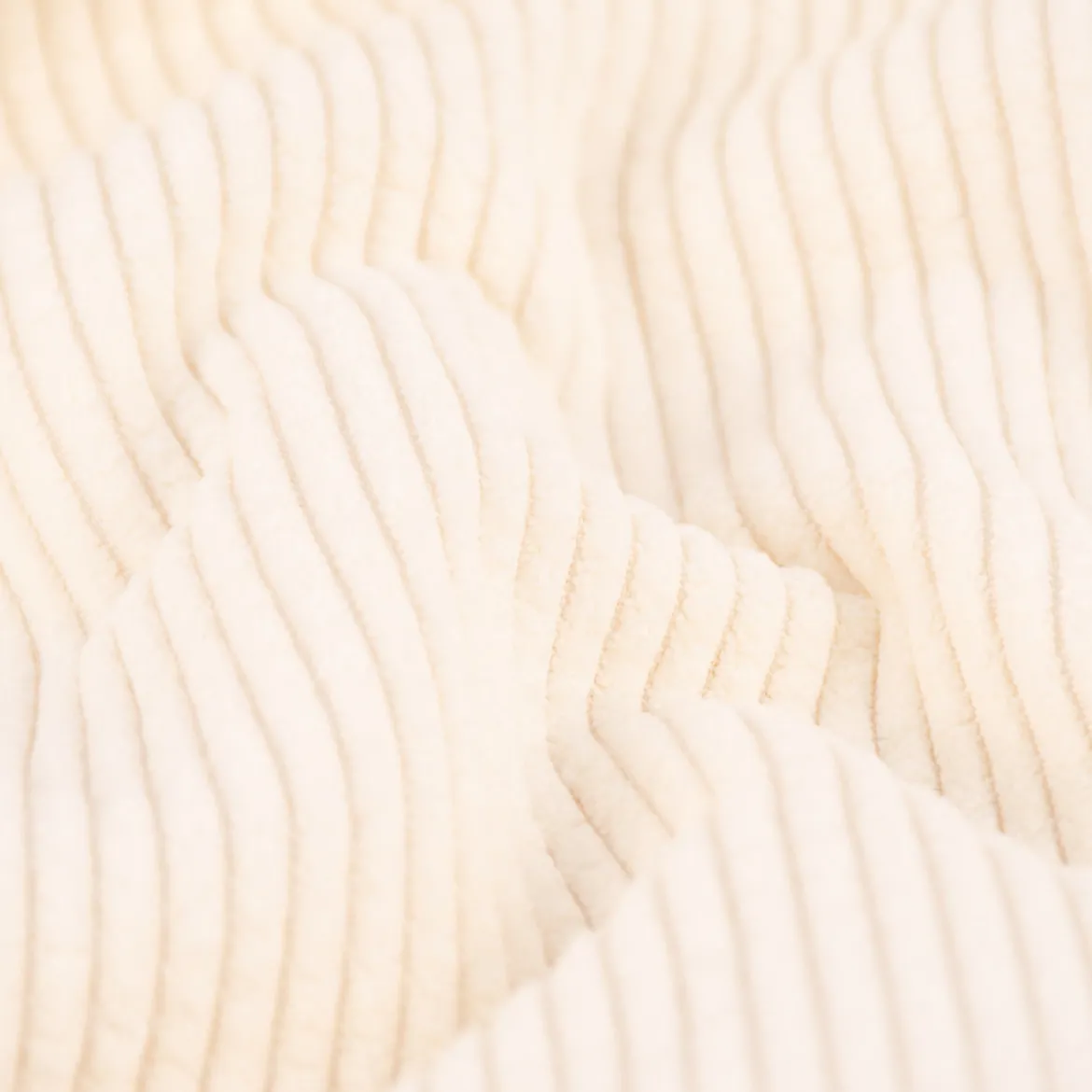 Cordstoff Bubble mit Plüsch Rückseite Doubleface Bekleidungsstoff Dekostoff ecru 1,45m Breite