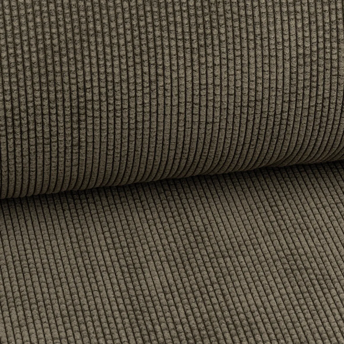 Cordstoff Bubble mit Plüsch Rückseite Doubleface Bekleidungsstoff Dekostoff khaki ecru 1,45m Breite