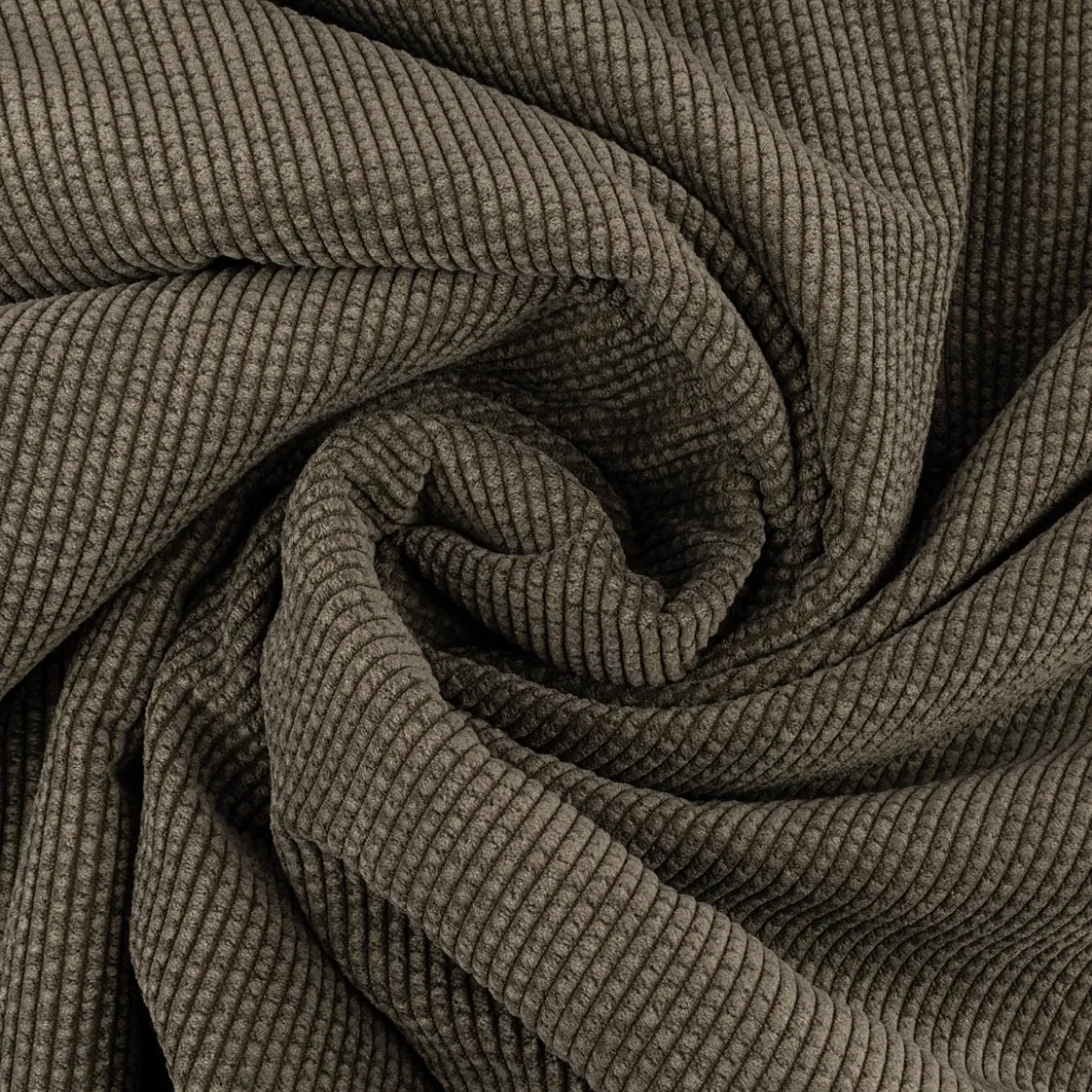 Cordstoff Bubble mit Plüsch Rückseite Doubleface Bekleidungsstoff Dekostoff khaki ecru 1,45m Breite