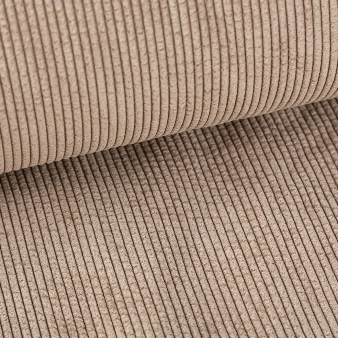 Cordstoff Bubble mit Plüsch Rückseite Doubleface Bekleidungsstoff Dekostoff sand ecru 1,45m Breite