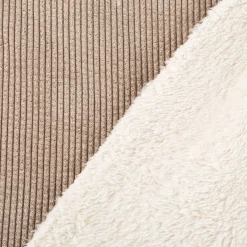 Cordstoff Bubble mit Plüsch Rückseite Doubleface Bekleidungsstoff Dekostoff sand ecru 1,45m Breite