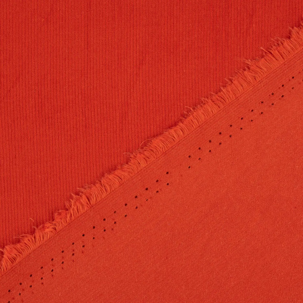 Cordstoff Feincord Babycord Baumwolle Meterware einfarbig terracotta 1,45m Breite