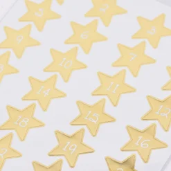 Creativ Company Adventskalender Zahlen Sticker 24 Stück Sterne goldfarbig weiß