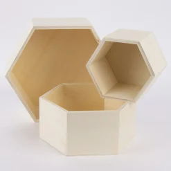 Creativ Company Aufbewahrungsboxen sechseckig 3er Set verschieden groß 24x24cm