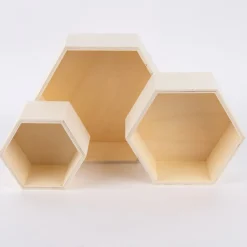 Creativ Company Aufbewahrungsboxen sechseckig 3er Set verschieden groß 24x24cm