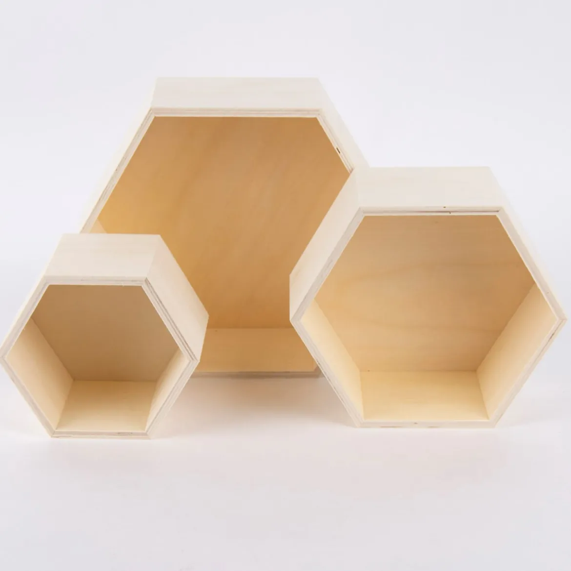 Creativ Company Aufbewahrungsboxen sechseckig 3er Set verschieden groß 24x24cm