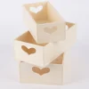 Creativ Company Aufbewahrungsboxen rechteckig mit Herzausschnitt 3er Set verschieden groß 20,5x11,5cm