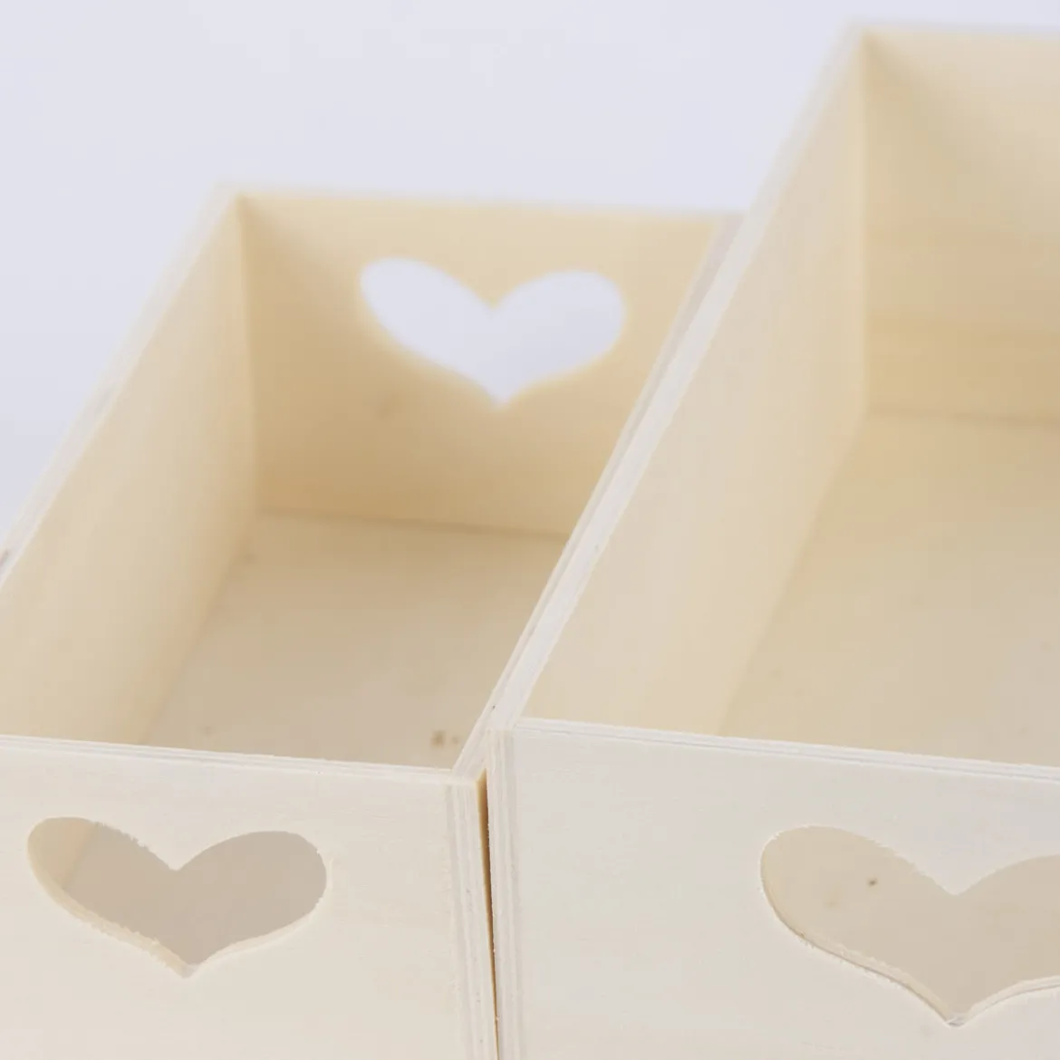 Creativ Company Aufbewahrungsboxen rechteckig mit Herzausschnitt 3er Set verschieden groß 20,5x11,5cm