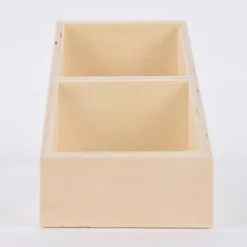Creativ Company Aufbewahrungskiste mit abgesenktem Rand 2 Fächer rechteckig ohne Griffe 10x19,5x12cm