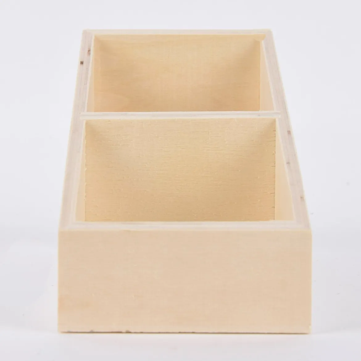 Creativ Company Aufbewahrungskiste mit abgesenktem Rand 2 Fächer rechteckig ohne Griffe 10x19,5x12cm