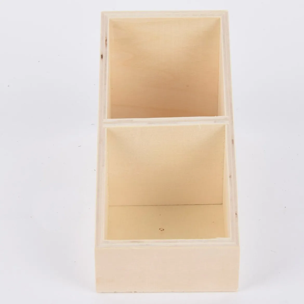 Creativ Company Aufbewahrungskiste mit abgesenktem Rand 2 Fächer rechteckig ohne Griffe 10x19,5x12cm
