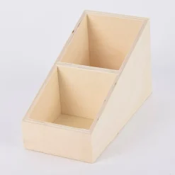 Creativ Company Aufbewahrungskiste mit abgesenktem Rand 2 Fächer rechteckig ohne Griffe 10x19,5x12cm