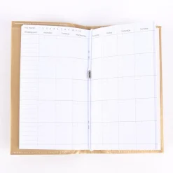 Creativ Company Blanko Planer zum selbst Beschriften goldfarbiger Umschlag 10x18cm