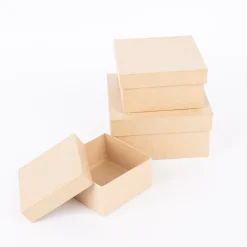 Creativ Company Box mit Deckel quadratisch 3er Set verschieden groß 15x8cm
