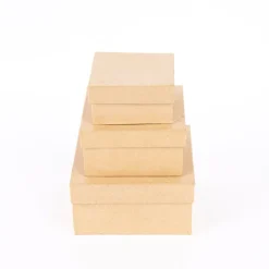 Creativ Company Box mit Deckel quadratisch 3er Set verschieden groß 15x8cm