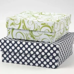 Creativ Company Box mit Deckel quadratisch 3er Set verschieden groß 15x8cm