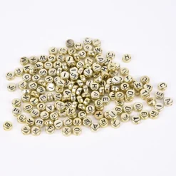 Creativ Company Buchstaben Perlen Set 200 Stück goldfarbig 7mm