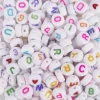Creativ Company Buchstaben Perlen Set 200 Stück weiß bunt bedruckt 7mm