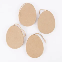 Creativ Company Dekohänger Ei 4 Stück Pappmaché blanko braun 10cm