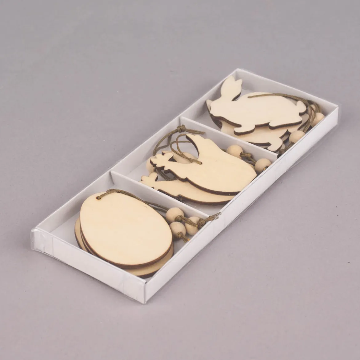Creativ Company Dekohänger Hase Ei Huhn Holz natur 4x6cm