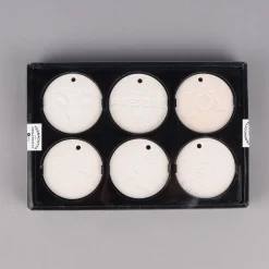 Creativ Company Dekohänger Medaillons 6er Set mit verschiedenen Motiven Terrakotta weiß 7x7cm