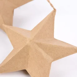 Creativ Company Dekohänger Sterne 6 Stück verschieden groß Pappmaschee natur