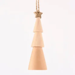 Creativ Company Dekohänger Weihnachtsbaum aus Holz mit Schnur natur 3x9cm