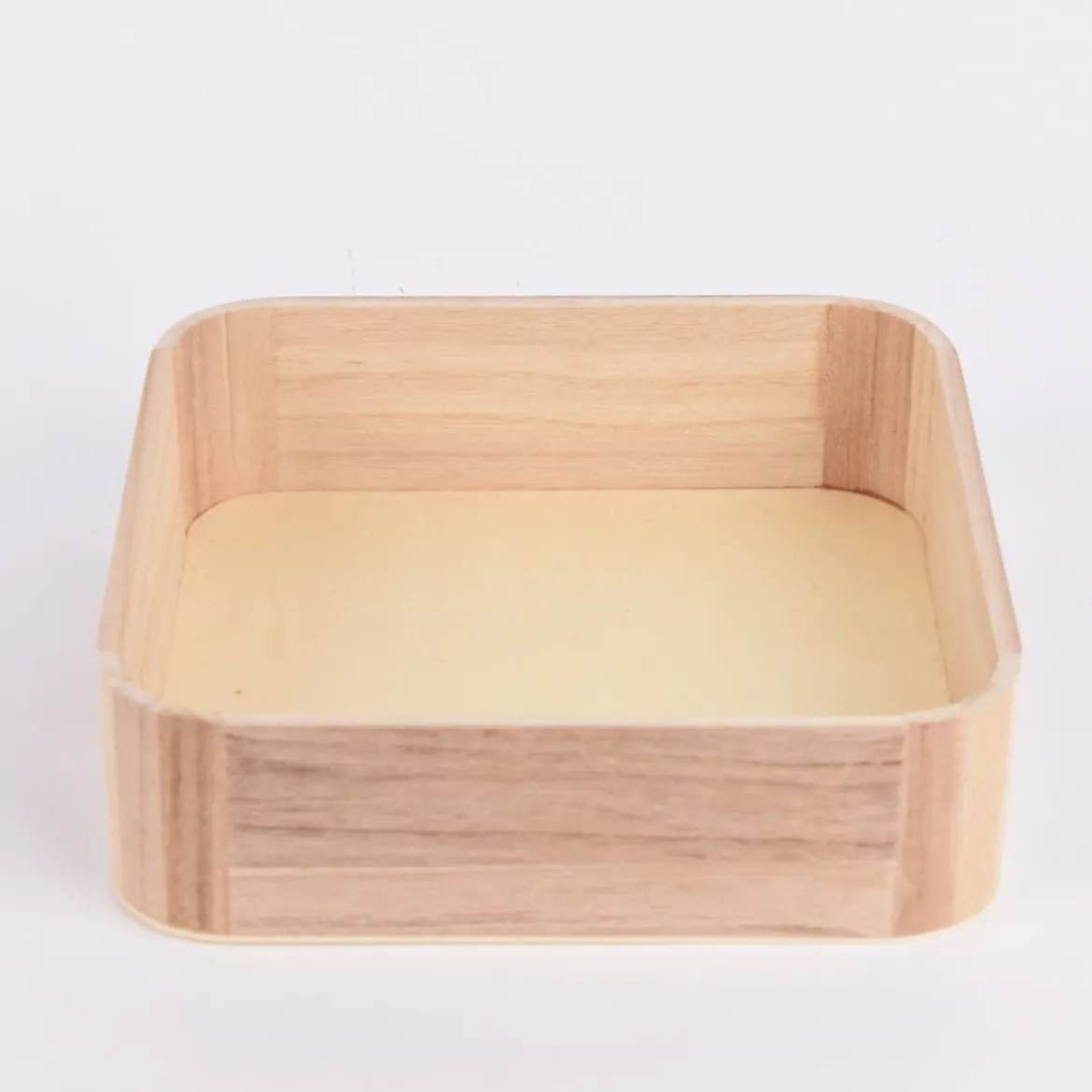 Creativ Company Deko Tablett mit hohem Rand Holz natur 25x25x7cm