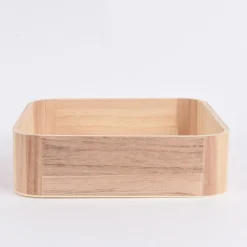 Creativ Company Deko Tablett mit hohem Rand Holz natur 25x25x7cm