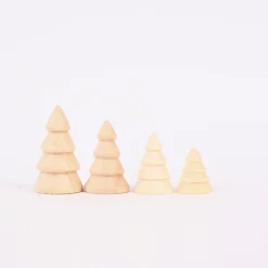 Creativ Company Deko Weihnachtsbäume aus Holz 4 Stück verschieden groß