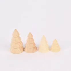 Creativ Company Deko Weihnachtsbäume aus Holz 4 Stück verschieden groß