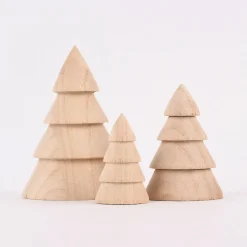 Creativ Company Deko Weihnachtsbäume aus Holz 3 Stück verschieden groß