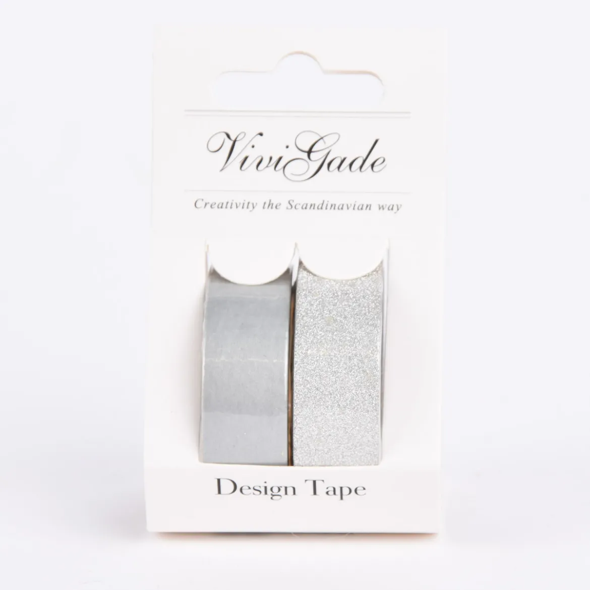 Creativ Company Design Tape 2 Rollen einfarbig silberfarbig glitzernd 15mm Breite
