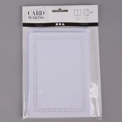 Creativ Company Doppelkarte zum Besticken 2fach sortiert 6 Stück 10,5x15cm mit Umschlag