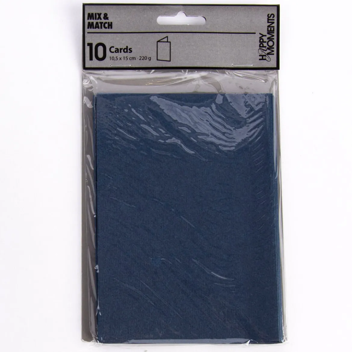 Creativ Company Doppelkarte blanko mit leichter Struktur 10er Pack dunkelblau 10,5x15cm