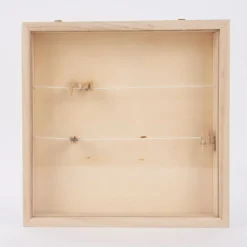 Creativ Company 3D Rahmen quadratisch mit Leine und Klammern blanko Holz 23x23cm