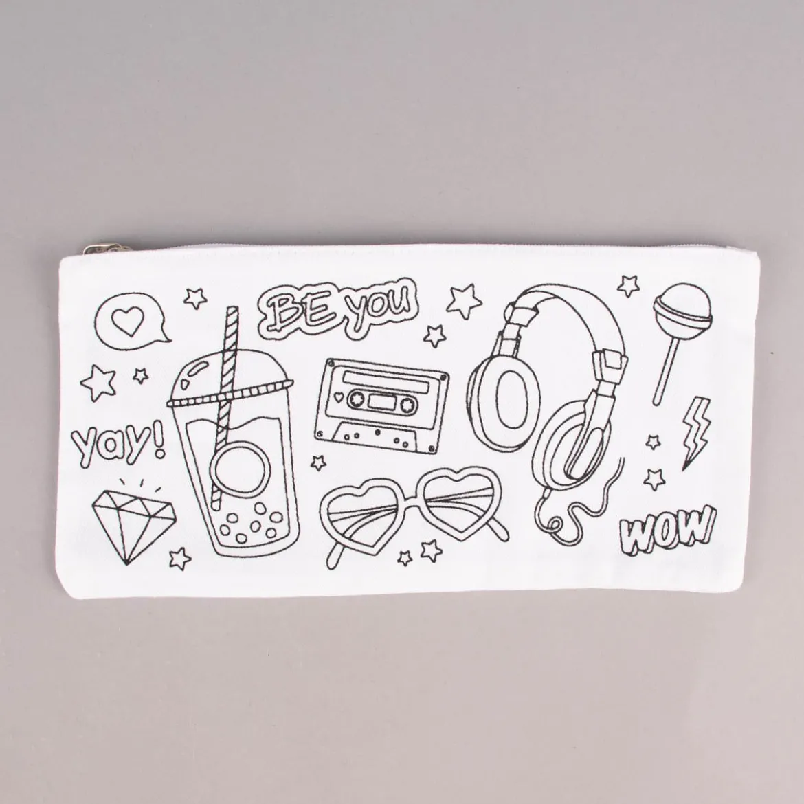Creativ Company Federmäppchen bedruckt zum Ausmalen Kopfhörer Sonnenbrille 23x11,5cm
