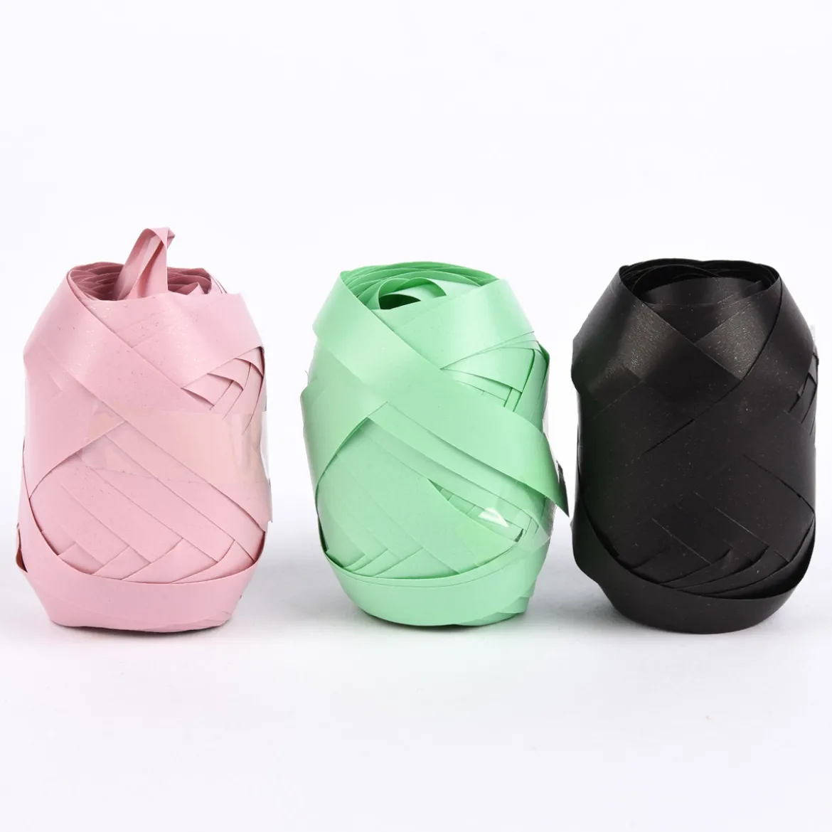 Creativ Company Geschenkband 3er Set matt schwarz lindgrün rosa 0,1x100cm