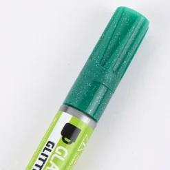 Creativ Company Glas- und Porzellanmalstift Strichstärke 2-4mm dunkelgrün Glitter halbdeckend