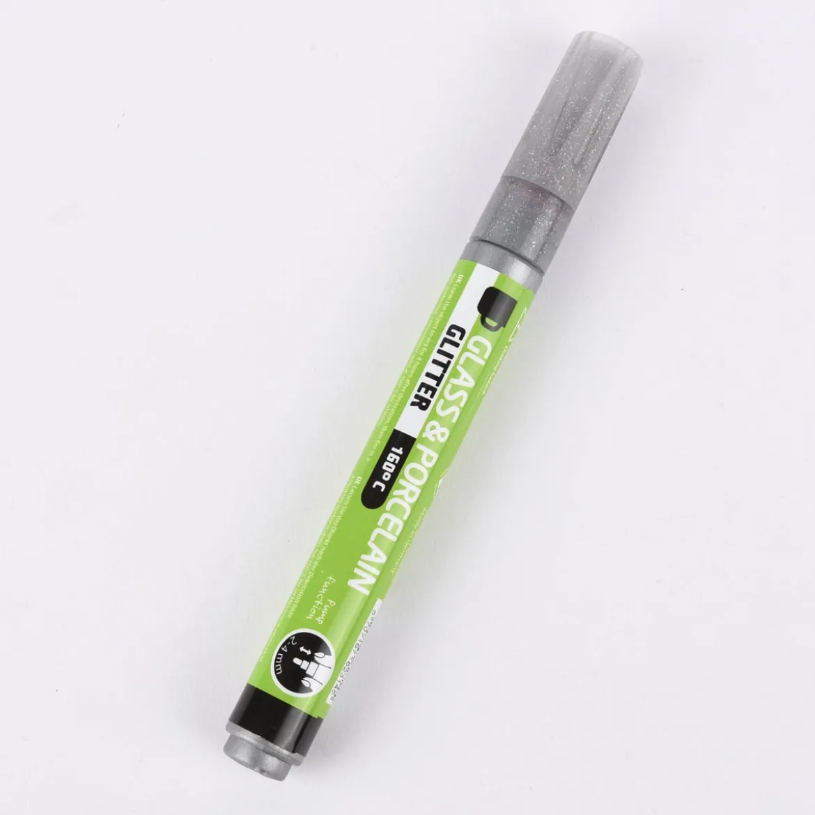 Creativ Company Glas- und Porzellanmalstift Strichstärke 2-4mm grau Glitter halbdeckend