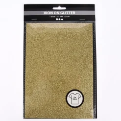 Creativ Company Glitzer Bügel-Transferfolie 1 Bogen goldfarbig glitzernd A5 14,8x21cm