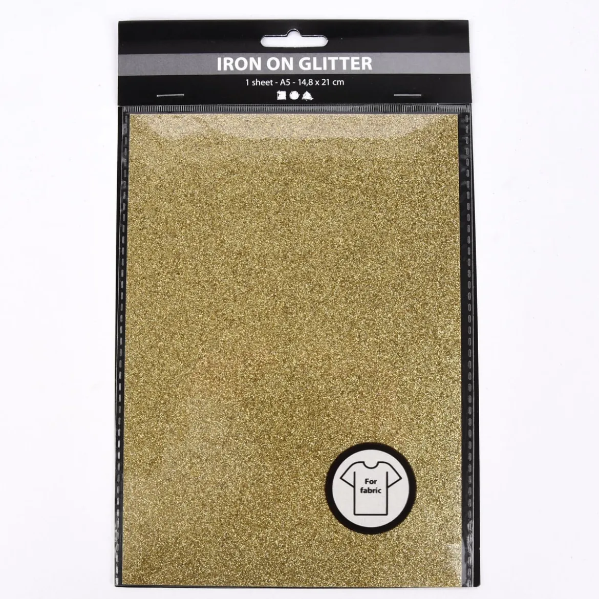 Creativ Company Glitzer Bügel-Transferfolie 1 Bogen goldfarbig glitzernd A5 14,8x21cm