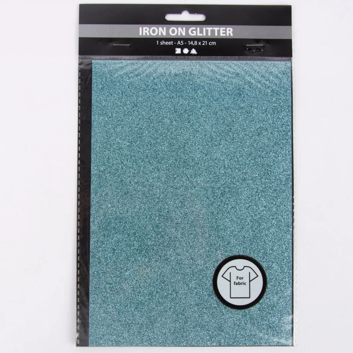 Creativ Company Glitzer Bügel-Transferfolie 1 Bogen hellblau glitzernd A5 14,8x21cm