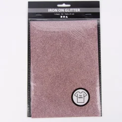 Creativ Company Glitzer Bügel-Transferfolie 1 Bogen rosa glitzernd A5 14,8x21cm