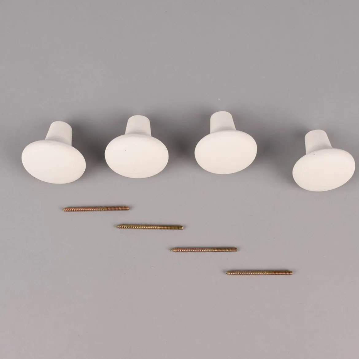 Creativ Company Griffe 4er Set unbehandelter Terracotta weiß 5x5cm