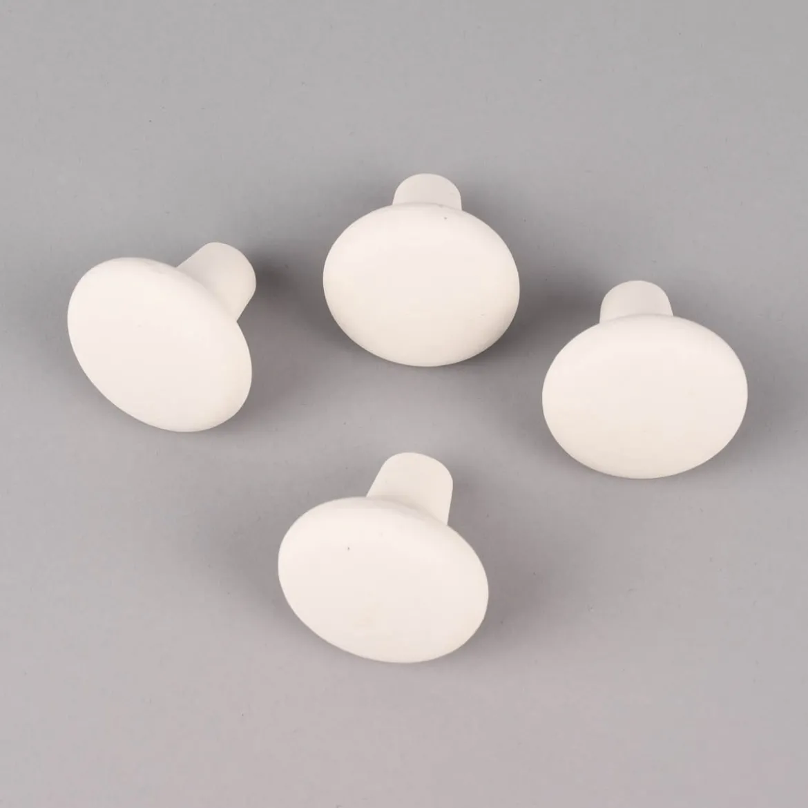 Creativ Company Griffe 4er Set unbehandelter Terracotta weiß 5x5cm